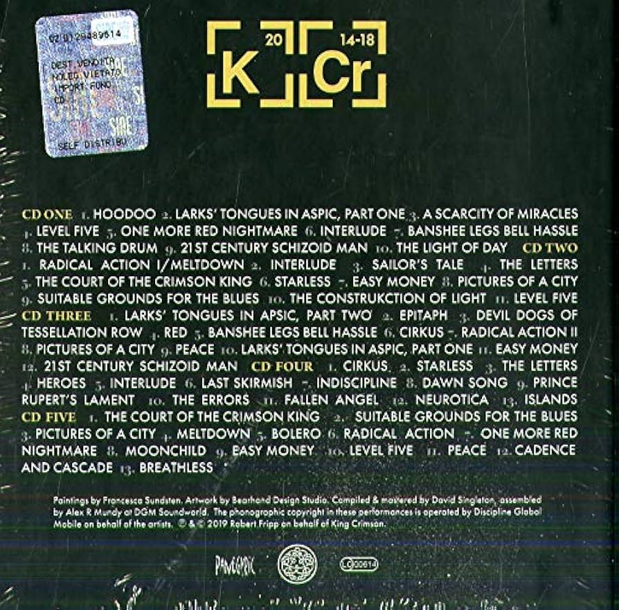［新品未開封］キング・クリムゾン『オーディオ・ダイアリー 2014-2018』➕ Amazon.co.jp: Audio Diary 2014-2018: ミュージック
