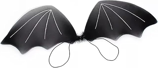 Allsorts Black Glitter Bat Wings, Halloween Fancy Dress Wings, Bat Costume Fairy Wings Girls/Boys