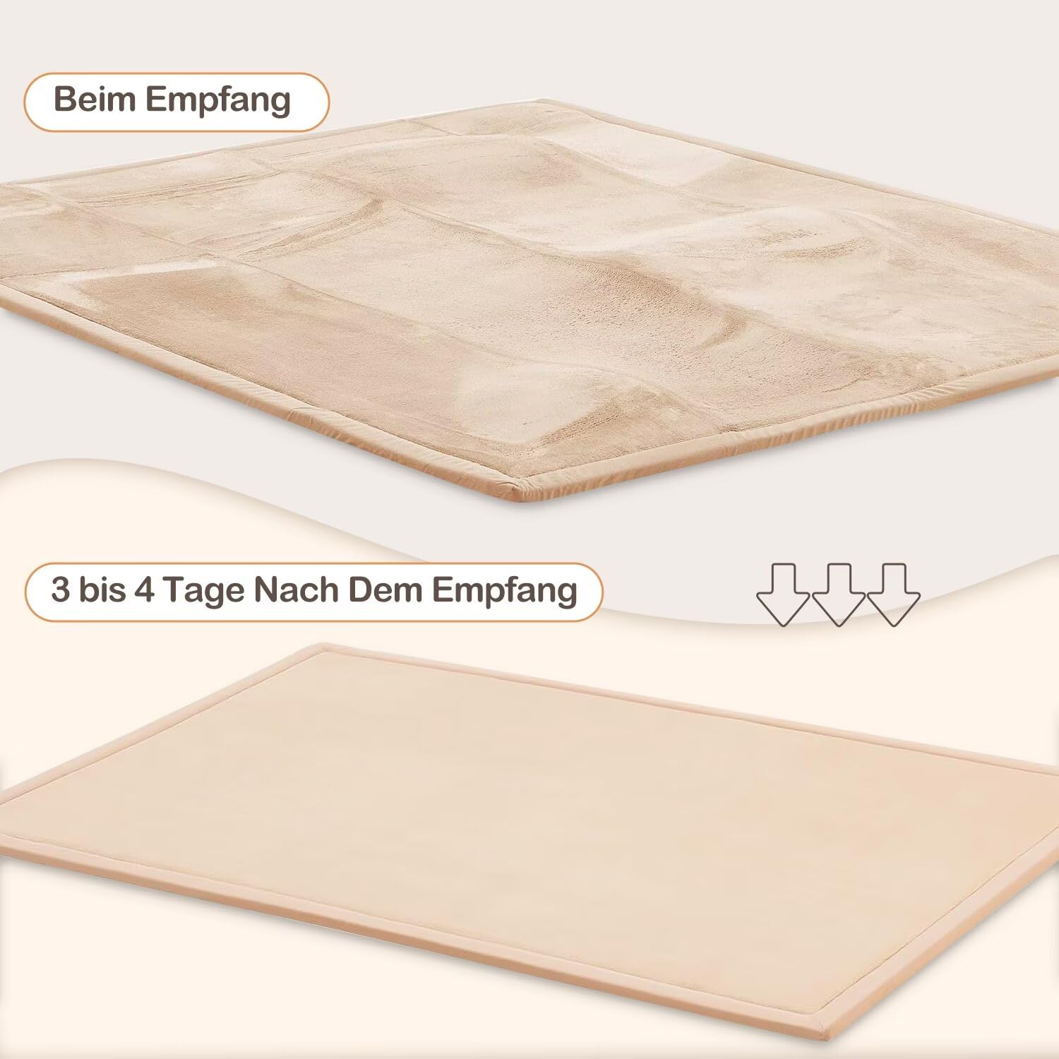 Tappeto di Velluto Corallo Ispessimento per Bambini, Coperta Strisciante Morbida, Tatami Antiscivolo (Marrone Chiaro, 200 * 220CM)