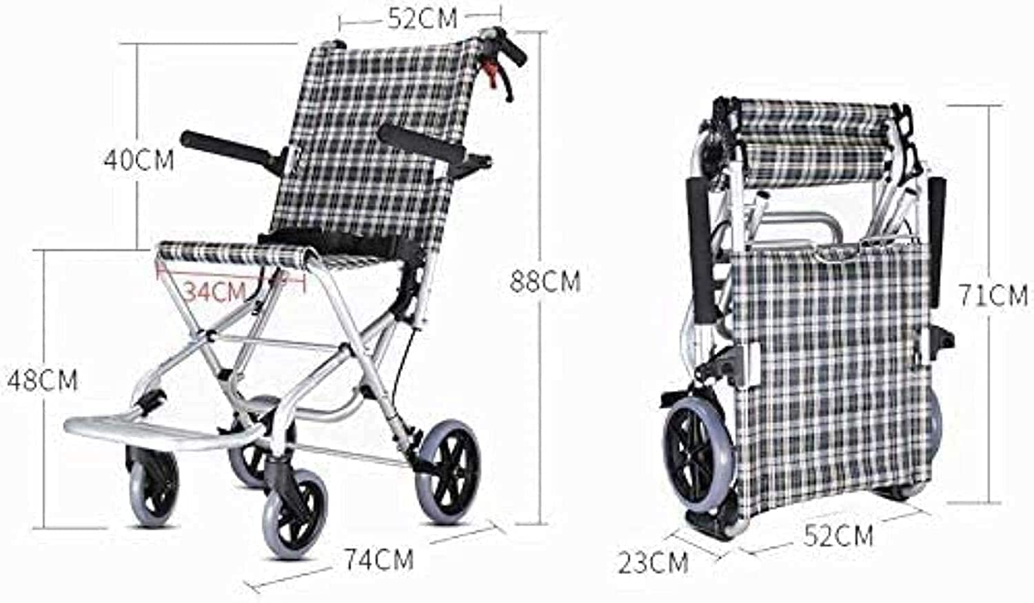 Silla de Ruedas de Aluminio-Ligera Y Plegable para Niños, Peso Neto 5Kg