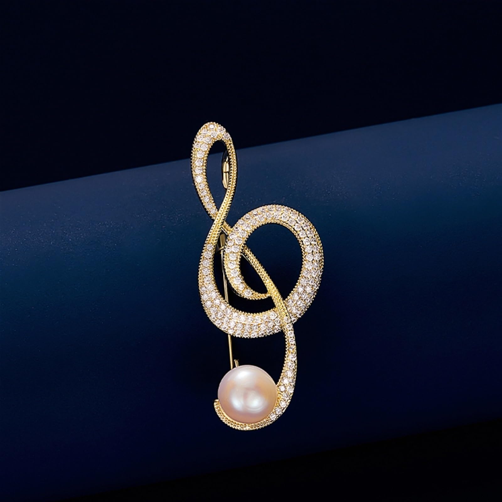 Wedding Brooch Spilla for Nota Musicale, Spilla Musicale in Cristallo simulato con Chiave di G, Corpetto for Donna, Uomo, Musicista, Gioielli da Sposa, Regali