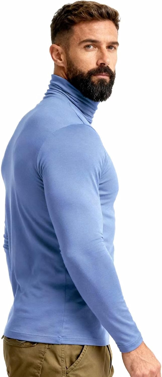 Mens Turtleneck Long Sleeve Shirts Thermal Base Layer T-Shirts Pullover Top Lightweight Undershirt - Image 2