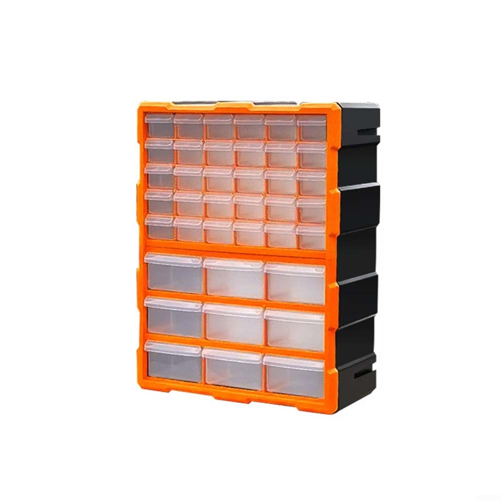 Organizador de almacenamiento de plástico transparente con 18 cajones, caja de piezas multicompartimento para tornillos y tuercas, estuche de herramientas apilable (verde 18 cajones)