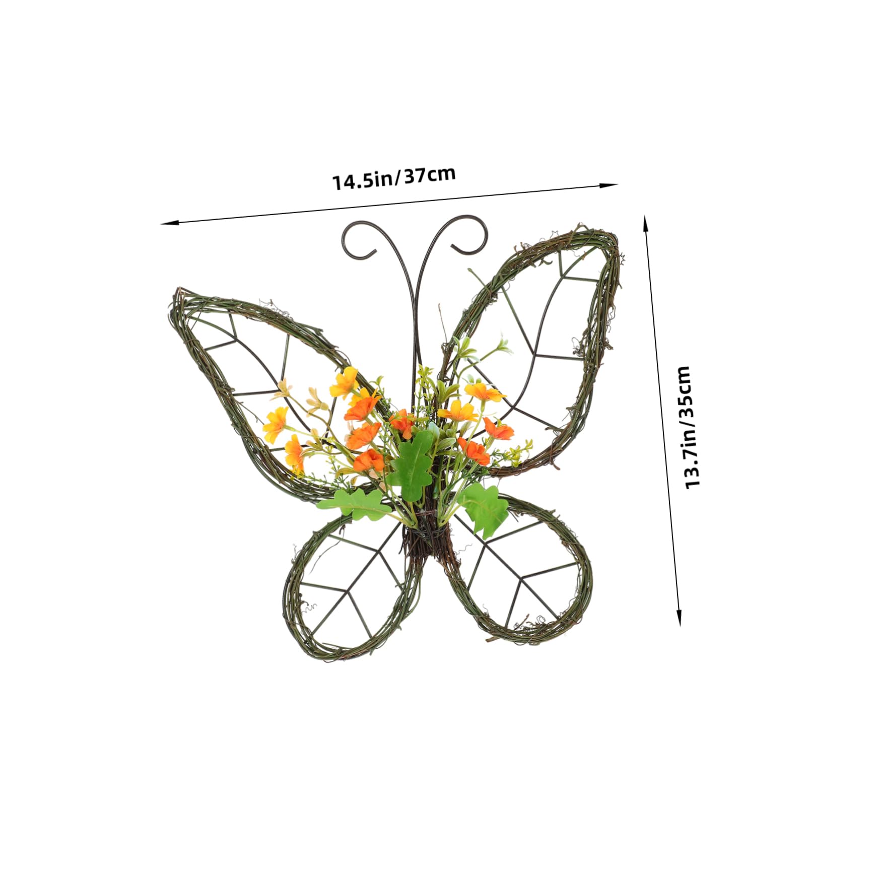 Hemobllo Ghirlanda Farfalla Primaverile con Fiori Artificiali Realistici Decorazione da Appendere per e Forma Farfalla per Interni ed Esterni
