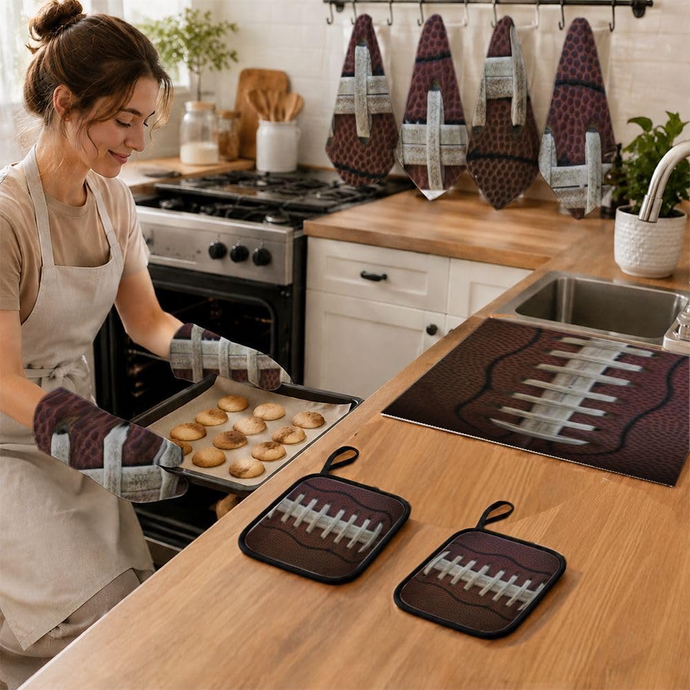 9PCS Cuoio Pallone Da Calcio Cucina Decor e Accessori Set