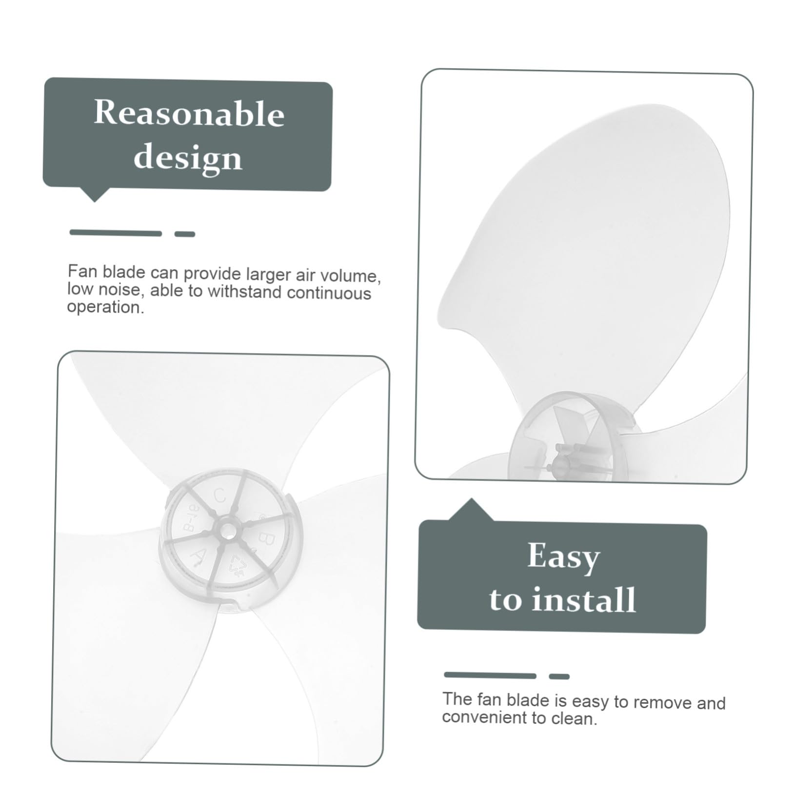 Pala di Ricambio Ventilatore da Soffitto in Plastica Rigida Bianca Design a Tre Lame Leggera e Resistente al Calore per Festa e Ventilatore Verticale