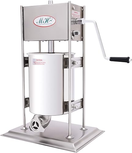 Máquina manual de embutición de salchichas, capacidad de 10 litros, llenado vertical de carne de acero inoxidable, máquina de salchichas 2 en 1, uso