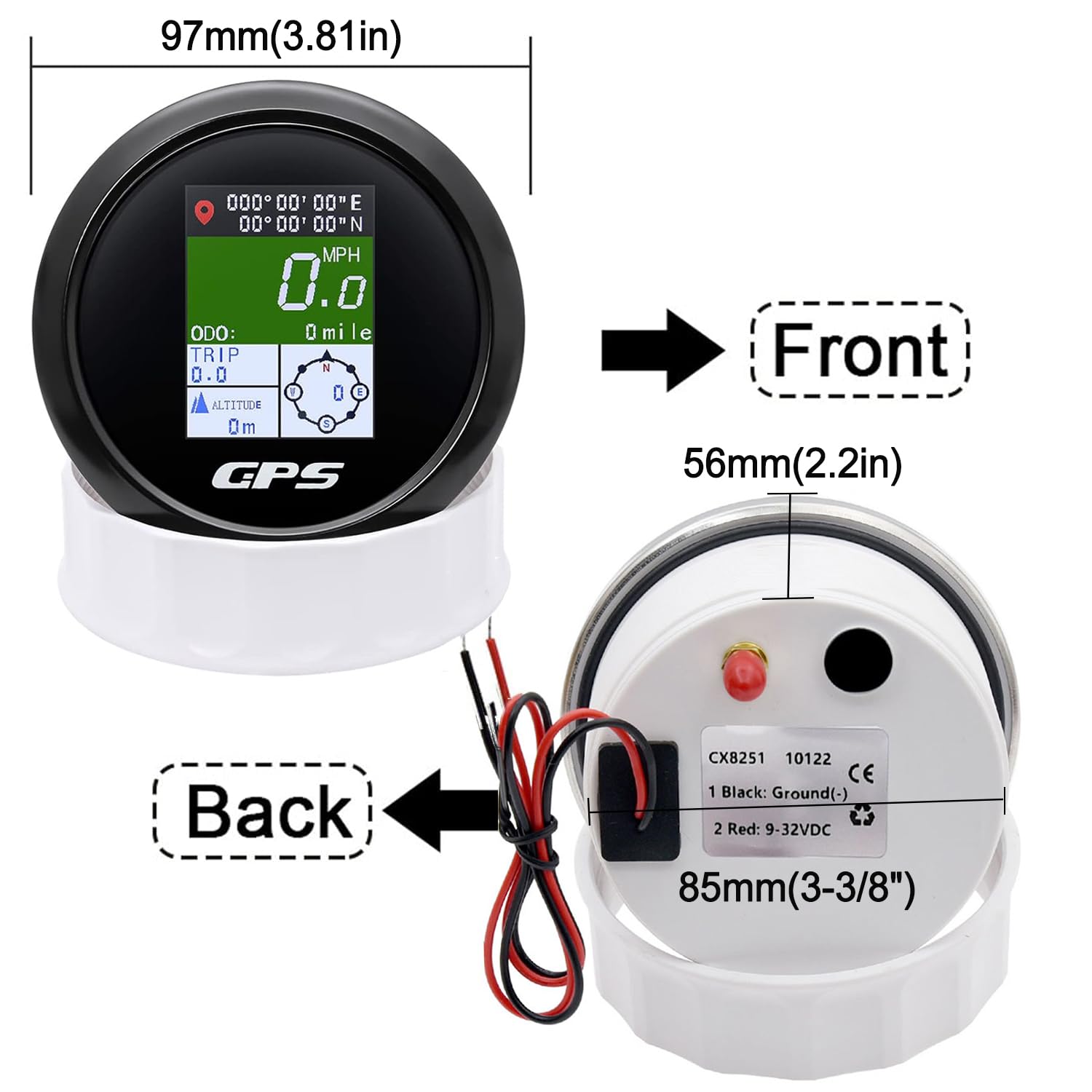 EEN 85MM GPS Snelheidsmeter LCD Toerenteller Gauge Trip ODO COG Brandstofniveau Voltmeter RPM Richtingaanwijzer Boot Marine Auto 12V/24V Aangepast  34