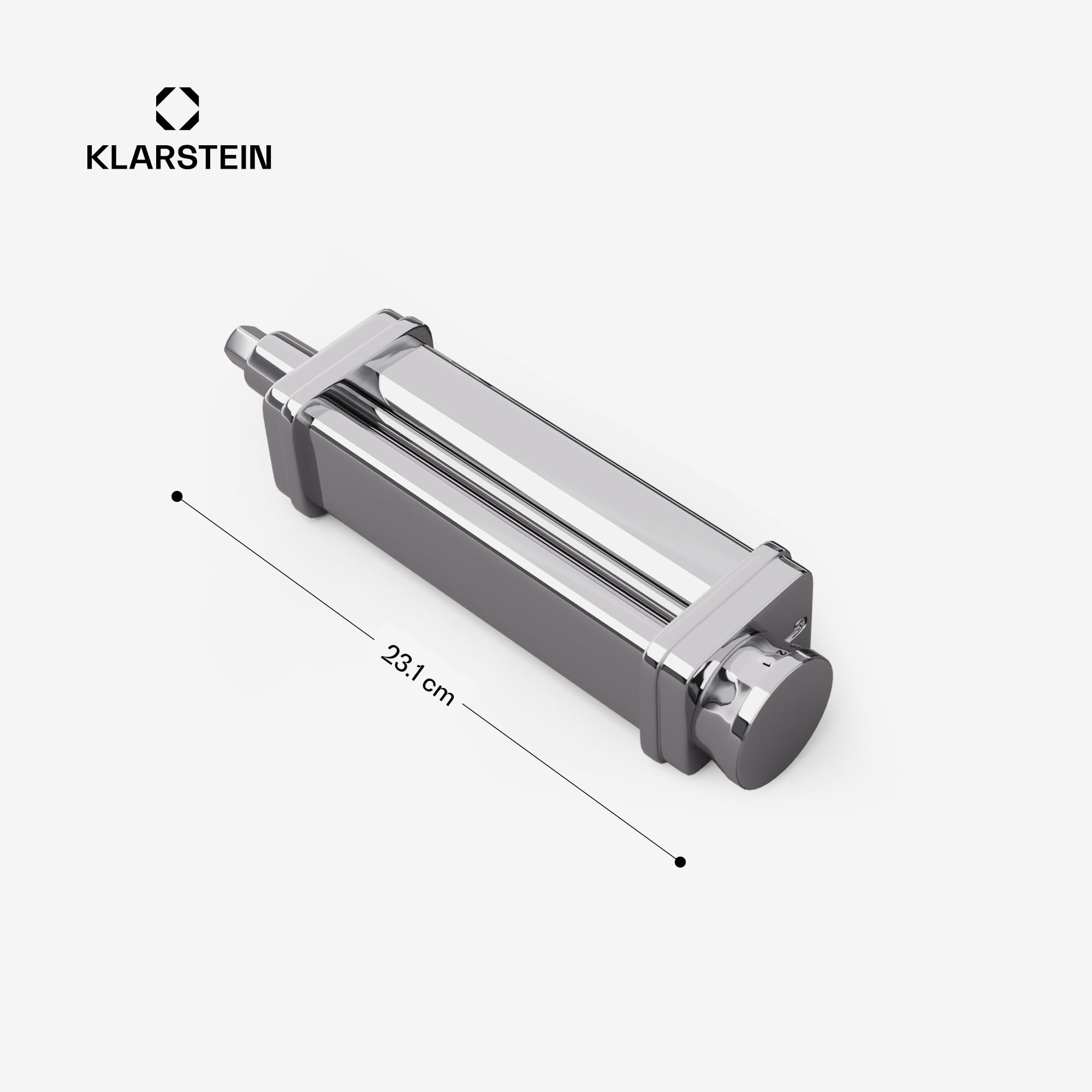 Klarstein Chiara Küchenmaschine Nudelaufsatz 3-in-1 Pasta-Zubehör Edelstahl Spülmaschinenfest 8 Stufen Fettuccine Spaghetti-Schneider