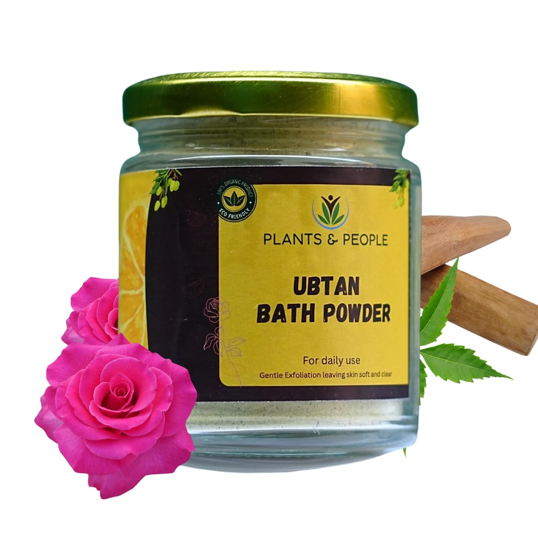 Plants and People Ubtan Bath Powder for Face & Body with 19 ingredients| Brightening Daily Cleanser , Scrub And Mask For Instant Glow And Tan Removal For Men & Women | For Normal to Oily Skin Type,100% Chemical Free And Natural - 100 Gm (Glass Jar)-image-22