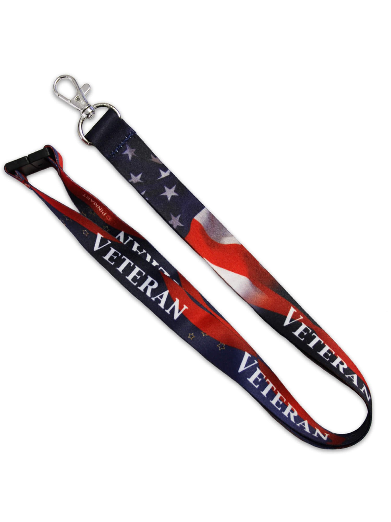 PinMart Veteran Military Patriotic Lanyard w/Safety Release - for ID Badges, Keys, and Accessories – Great Gifts for Veterans