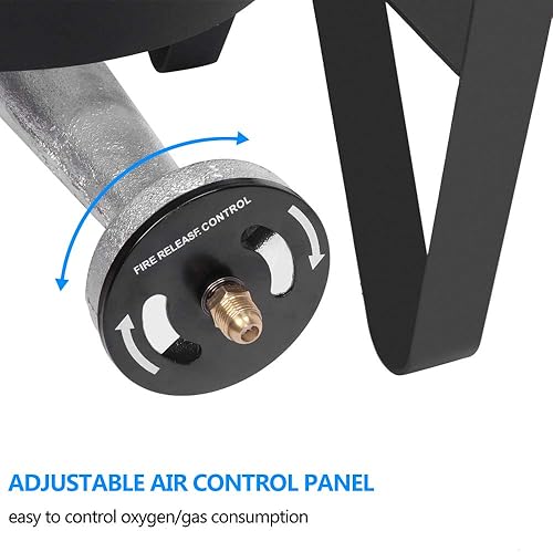 Miniatura 8 de Quemador de propano para exteriores, estufa de propano de 200,000 BTU con regulador de 0-20 PSI, quemadores al aire libre para cocinar quemador de