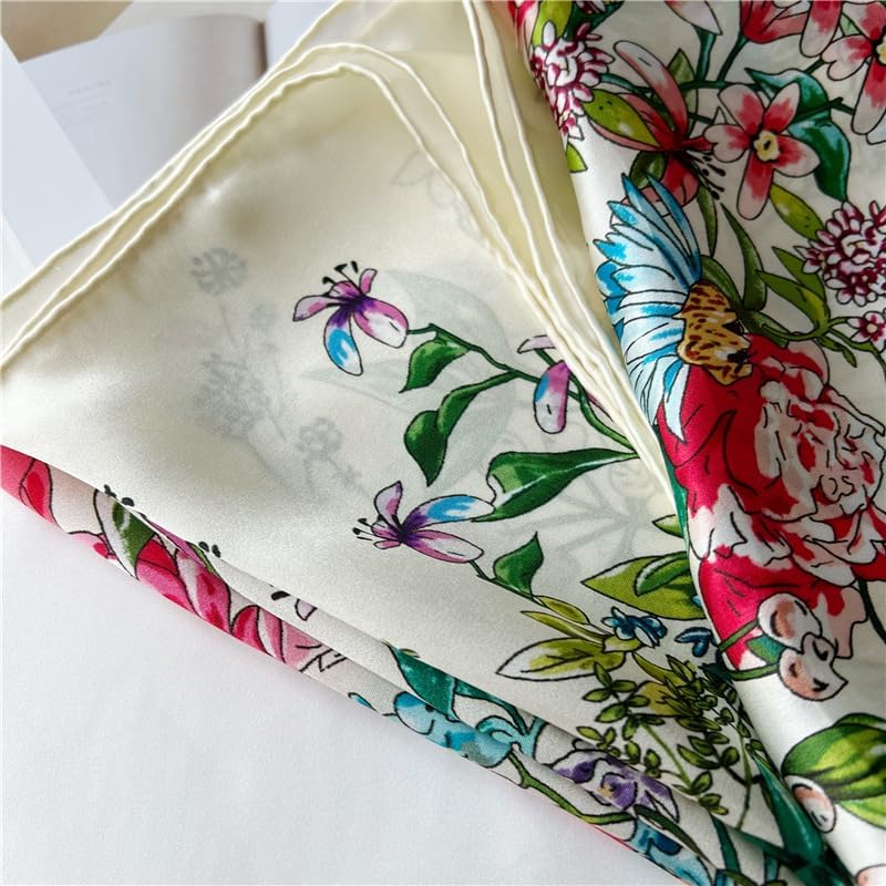 100% Pure Mulberry Silk Scarf 43”*43” Large Square Lightweight Headscarf Women’s Hair Wraps Shawls with Gift Packed - Image 5