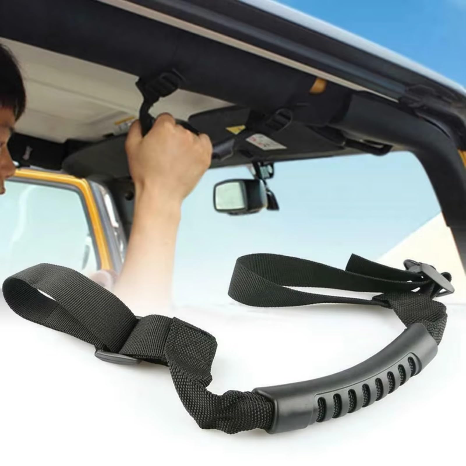 Generico Maniglia Trazione Tetto Compatibile con Jeep per Wrangler per JK per Sport 1 Pz Roll Bar Maniglie Grip Maniglia Larga Maniglia di Sicurezza per Auto Manubrio sul Tetto