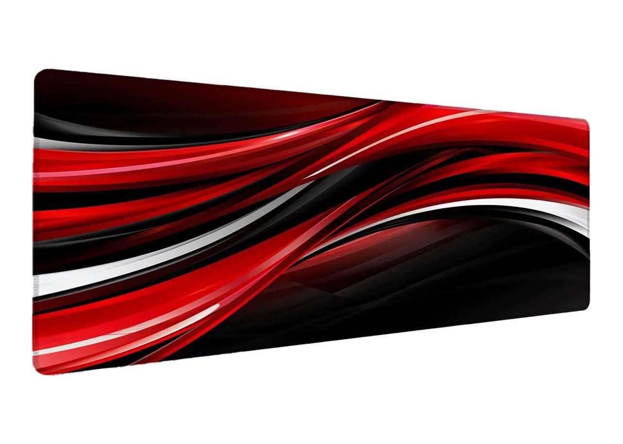 Alfombrilla de Ratón Gaming Negro, Alfombrilla Ratón XXL 1200x600x3mm, Grande Abstracto Mouse Pad con Bordes Cosidos, Impermeable Base de Antideslizante Caucho Tapete Rato para Oficina Gaming T-2