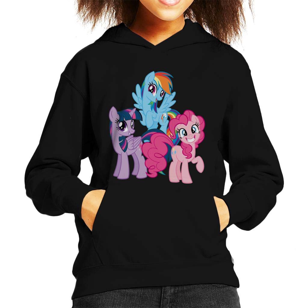 My Little Pony Friendship is Magic Trio Kid's Hooded Sweatshirt Black