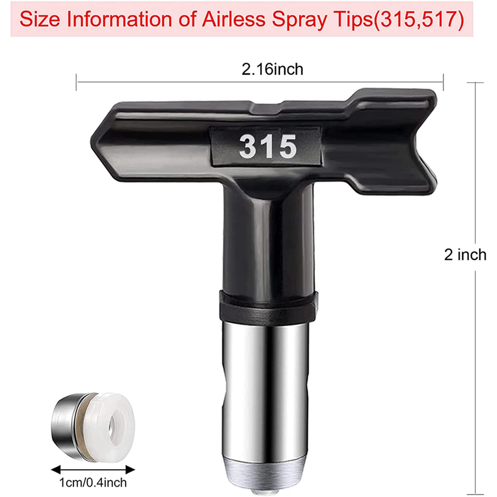 Airless urządzenie natryskowe z 4-częściowym natryskiwaniem farby (315,517) i ochroną dysz + 4-częściowy filtr natryskowy do spryskiwacza