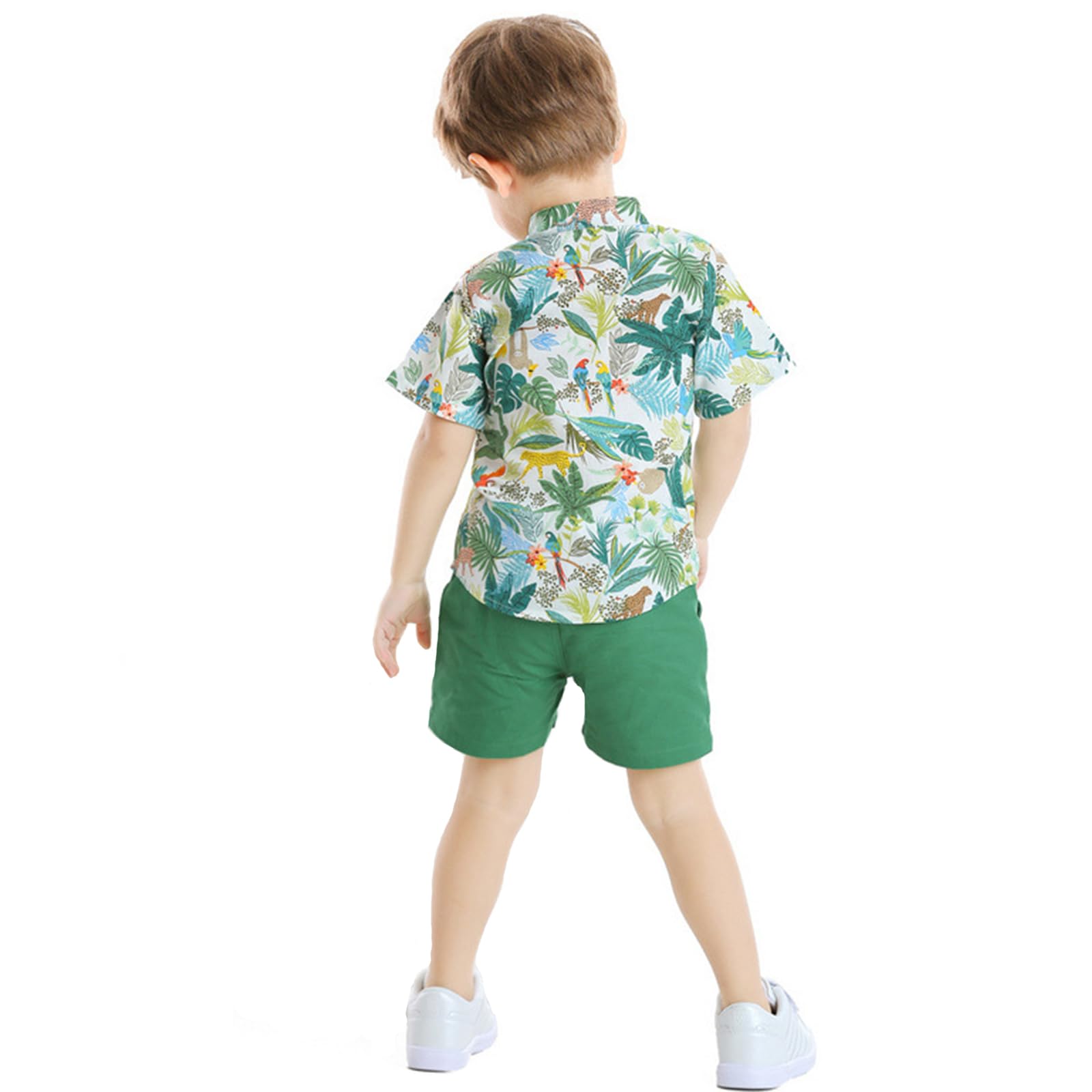 Winmany Neonati Completi Hawaiani Bambini Piccoli Botton Giù Camicie e Pantaloncini Set di Vestiti Estivi Floreali Tropicali Beachwear
