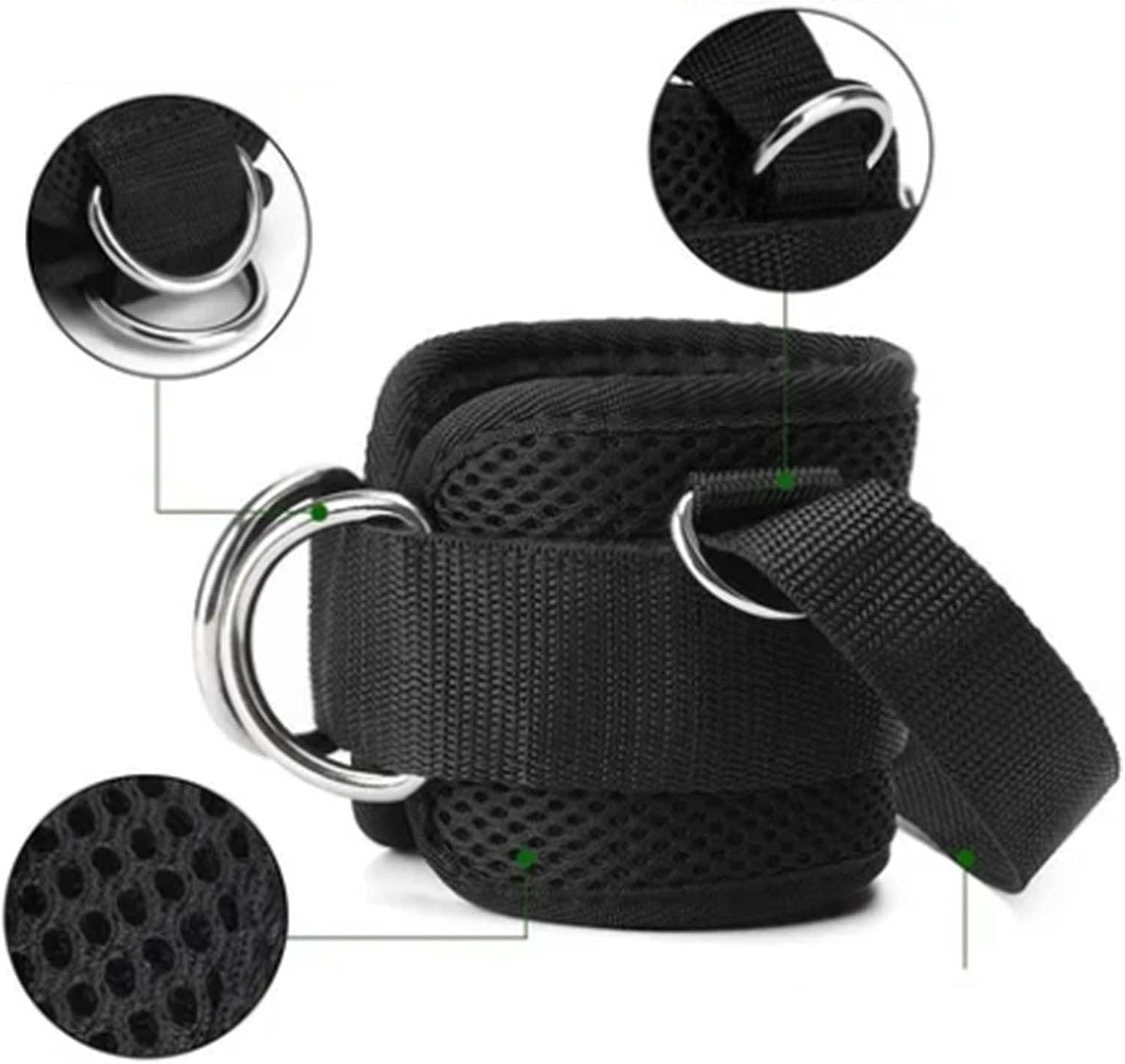 Keenso 1 Pair Ankle Straps Cable Machine Attachment for Gym Neoprene Ankle Strap with D Ring for Leg Hip Thigh and Calf Workout