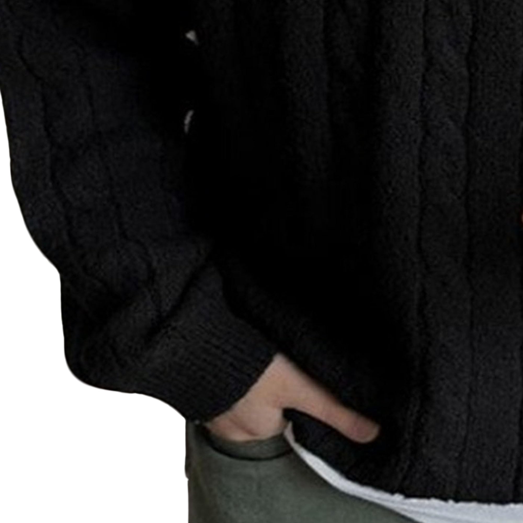 JEShifangjiusu Maglione da uomo con colletto alla coreana maglione lavorato a maglia con bottoni maglione termico oversize casual
