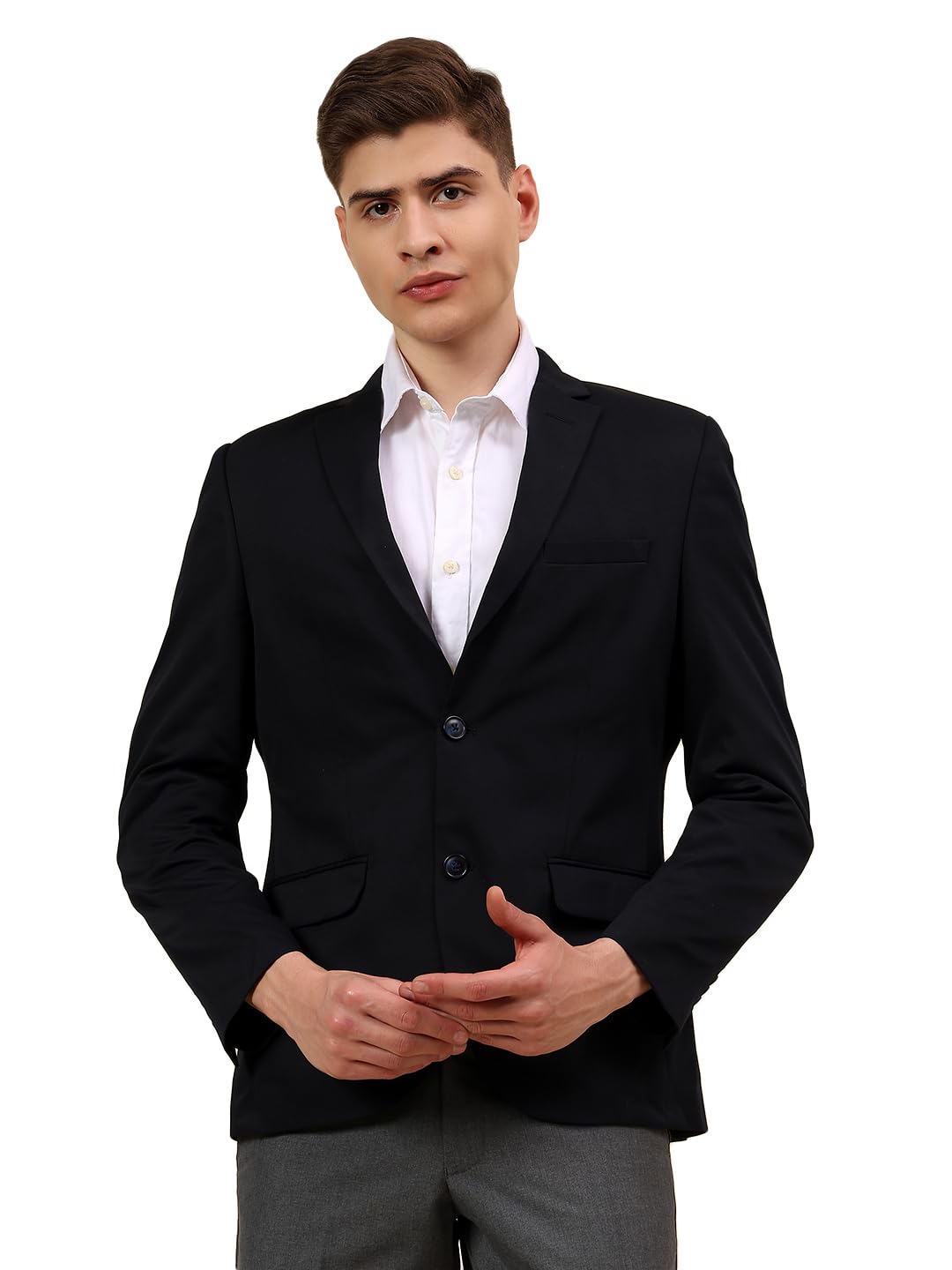 cantabil Blazer for Men l Premium Casual Blazer Regular Fit Notch Lapel Poly Viscose Fabric Solid Pattern-picture-36