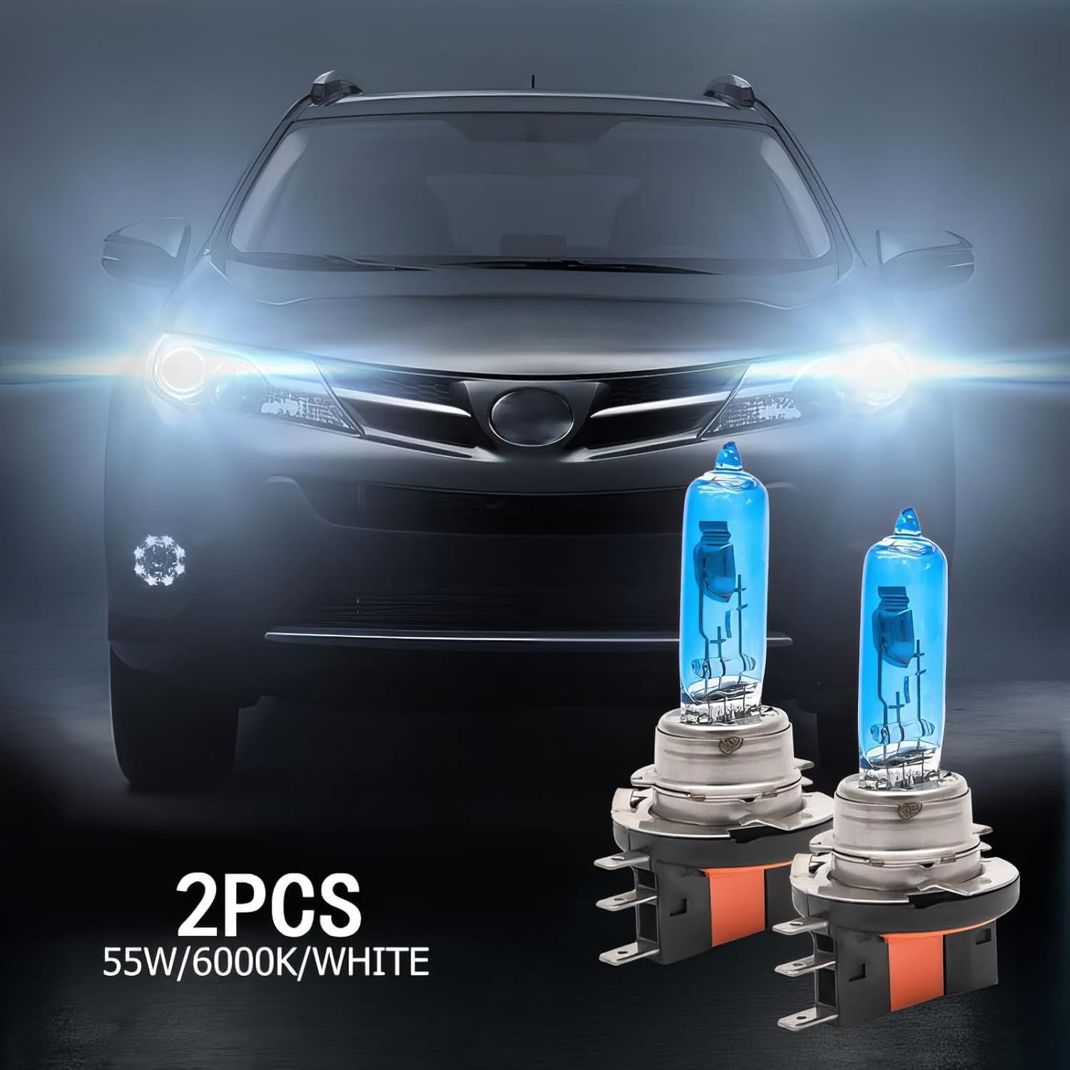 Baceyong 2 lampadine alogene H15 per fari auto, 12 V, 15/55 W, abbaglianti e anabbaglianti, 6000 K, luce bianca super luminosa, fendinebbia, luci di marcia diurna lampadine auto luci led h15 auto