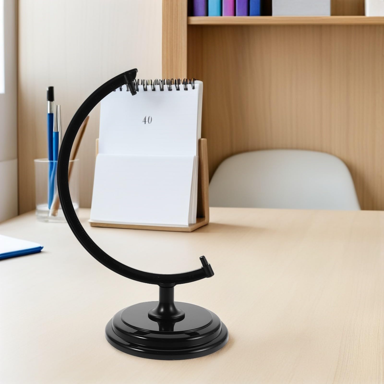 Housoutil Support de Globe Terrestre Rotatif de 30 CM Socle de Remplacement, Base Anti-Inclinaison pour Salle de Classe et Bureau à Domicile