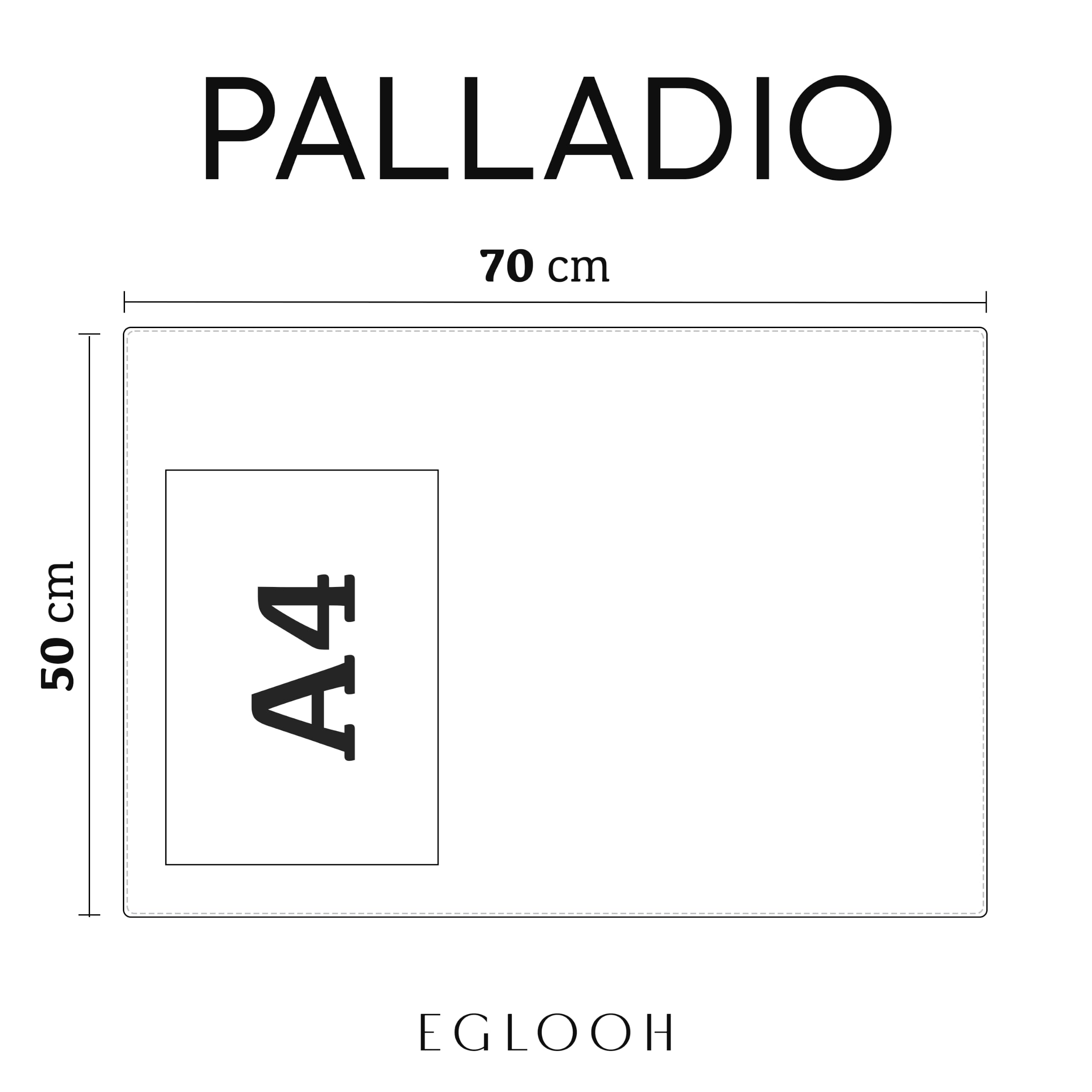 Eglooh - Palladio - Schreibtischunterlage Echtleder Mit quadratischen Ecken - Schreibunterlage Groß & Rutschfest - Home Office Zubehör Made in Italy