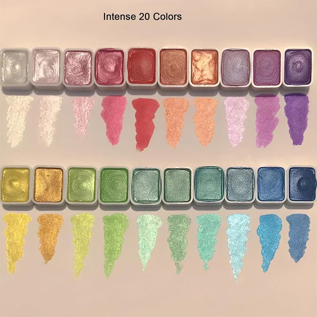 Color Shifting Watercolor Paint, [High Saturation Color] shifting Watercolor Paint Set, 20 Colors Watercolor Painting Set with Water Color Pallet and Brushes, Ideal for Adults, Kids (Large*2)