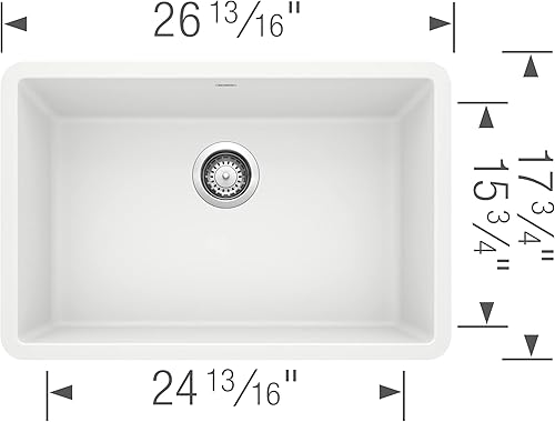 Vista 3 de BLANCO, 522429 PRECIS SILGRANIT - Fregadero de cocina de un solo tazón blanco