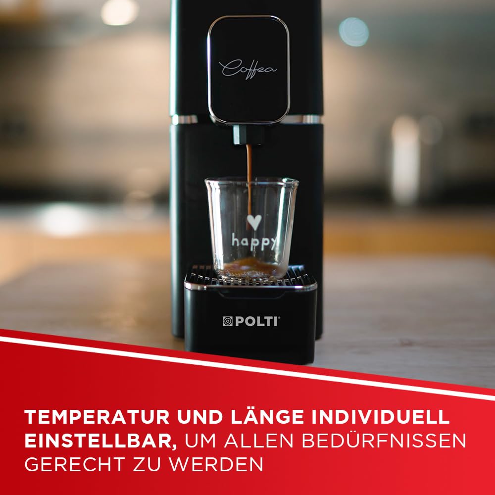 POLTI Coffea S15B – Espresso Maschine, kompatibel mit E.S.E. Pads 44 mm, 0,85 L Wassertank, 19 Bar Pumpendruck, Schwarz