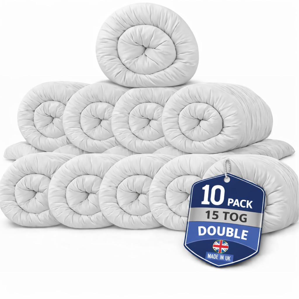 Hafaa Double Duvet 10.5 Tog (2 Pack) Anti Allergy Duvets All Year Roud Hollowfibre Filling Thick and Warm Duvet Double - UK Made Quilts — view 37