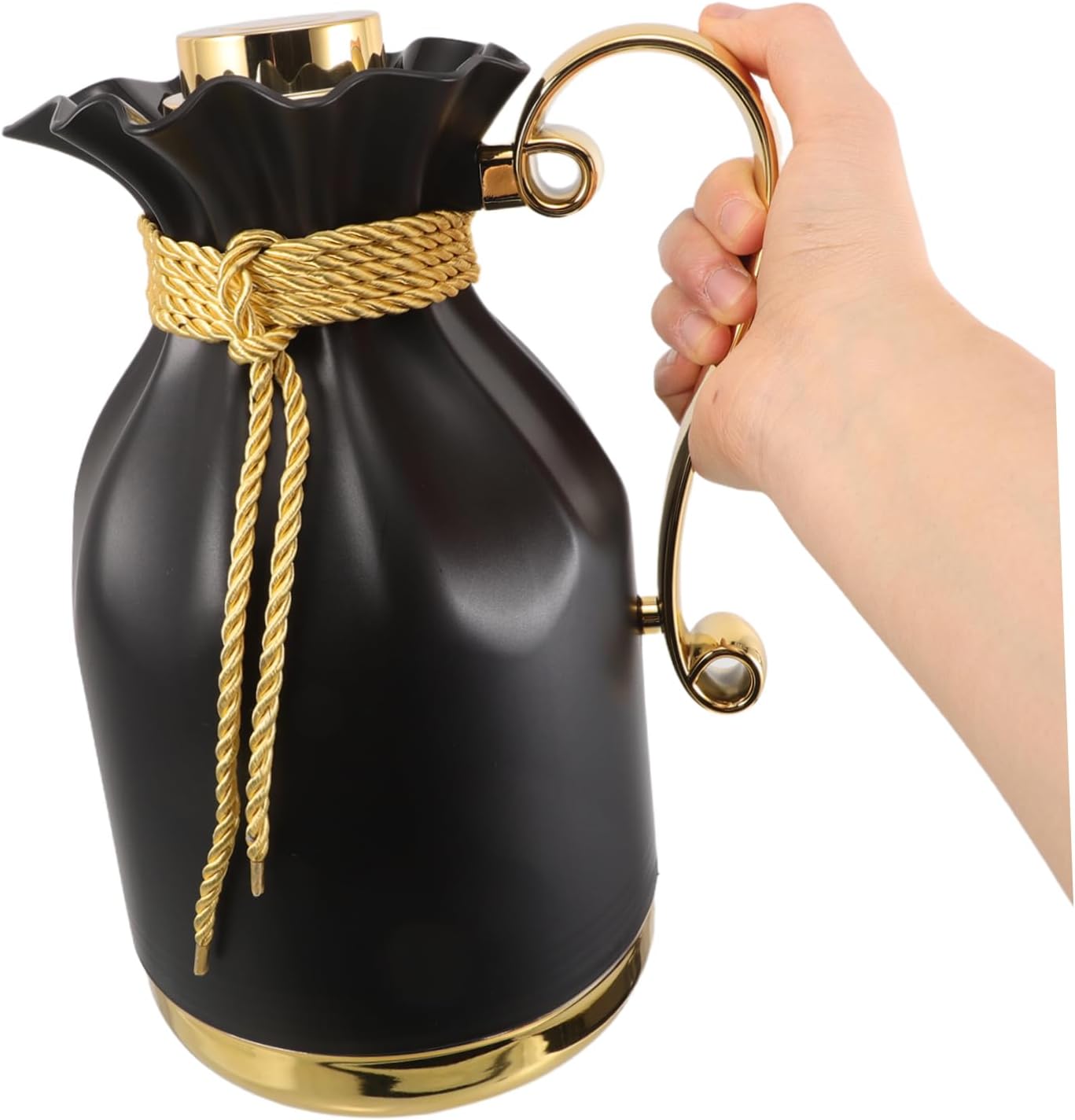 Cabilock Large Capacity Thermal Coffee Carafe Insulated Teapot with Glass Liner for Hot Cold Beverages for Family Gatherings Home Office Outdoor Use