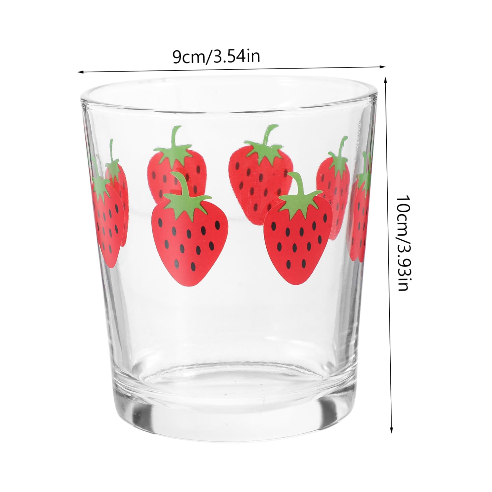 KICHOUSE Mugs Large Glass Coffee Mug Cute Strawberry Pattern Es Cup Hot Beverage Glass Cup