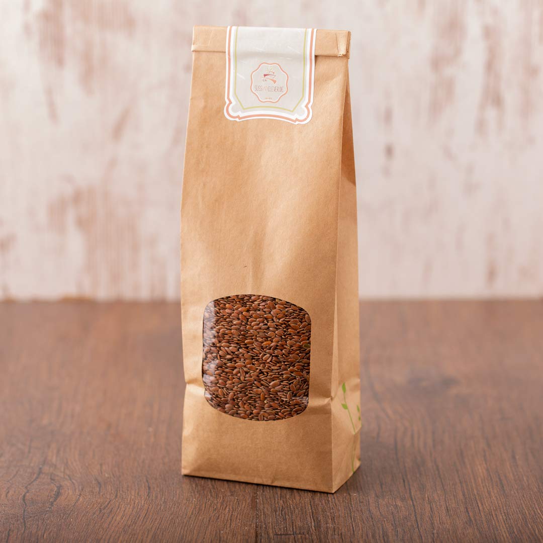 süssundclever.de ® | Bio Leinsamen | ganz | 5 kg (5 x 1 kg) plastikfrei und ökologisch-nachhaltig eingepackt | 100% natürlich und unverarbeitet