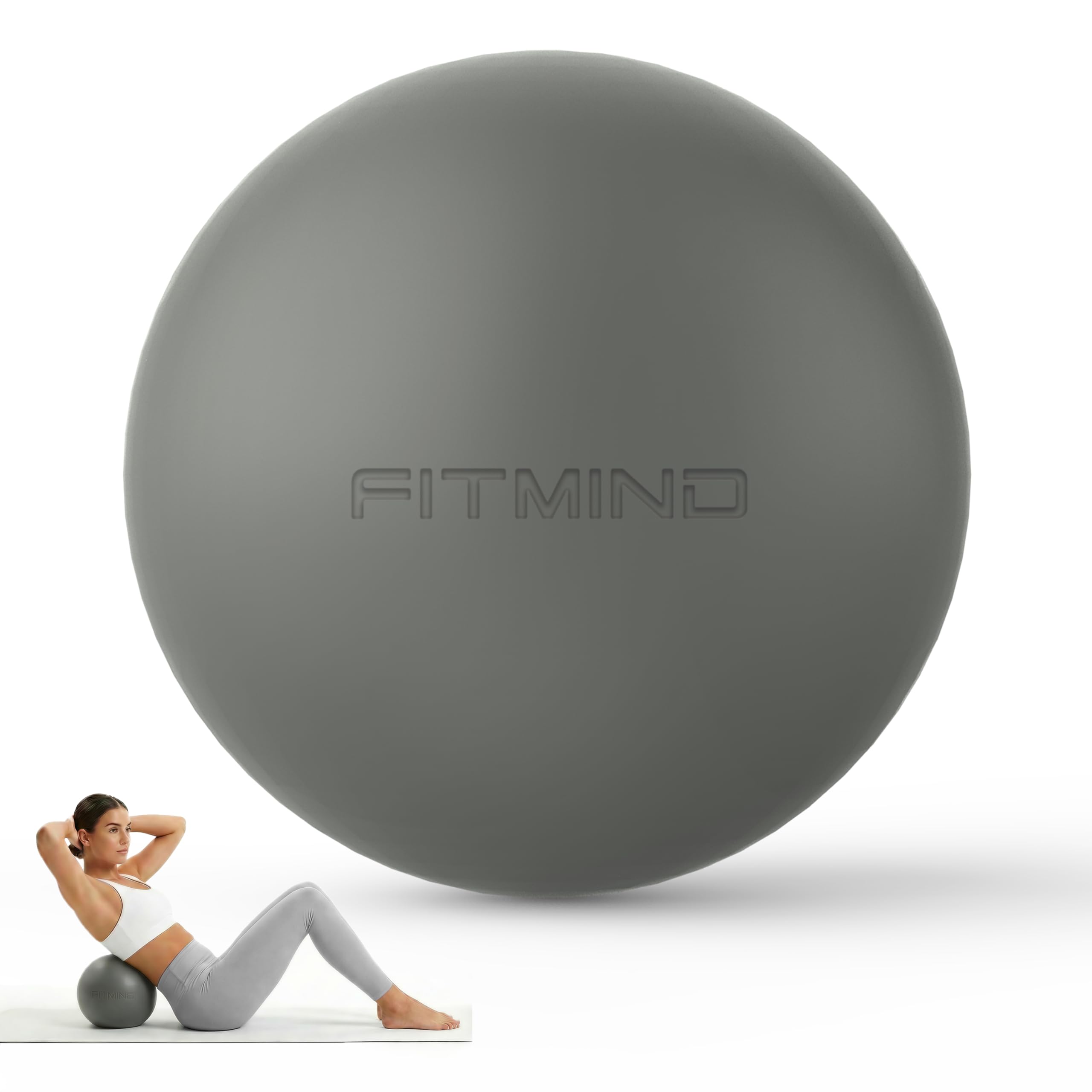 Pilates Ball 8 inch, Small Yoga Ball Extra Thick, Mini Pilates Ball with Pump, Non-Slip Surface Small Exercise Ball for Physical Therapy, Stretching, Strength & Core Training-picture-35