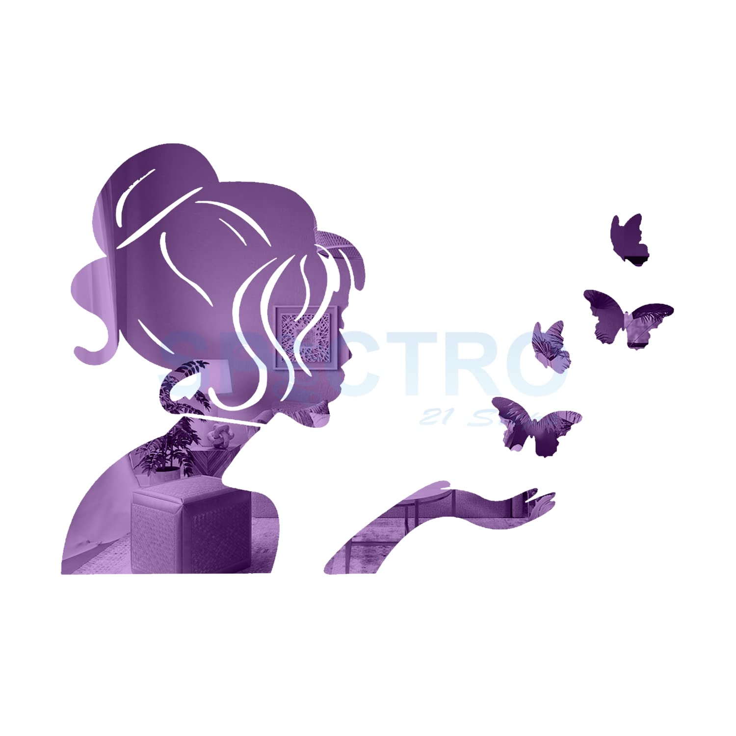 Spectro Angel & 4 Butterflies Silver, Mirror Stickers for Wall, Acrylic Mirror Wall Decor Sticker, 3D Wall Mirror Stickers,Wall Stickers for Hall Room, Bed Room, Kitchen. Color : Purple (B0BSCG6R6X) Amazon Price History, Amazon Price Tracker