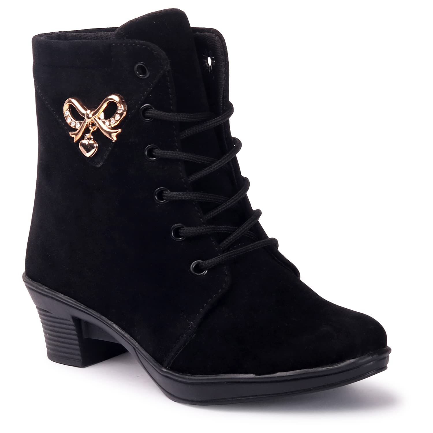 KRAFTER High Ankle Synthetic Boots For Womens And girls Black-uk-7-Black-M071-40 3