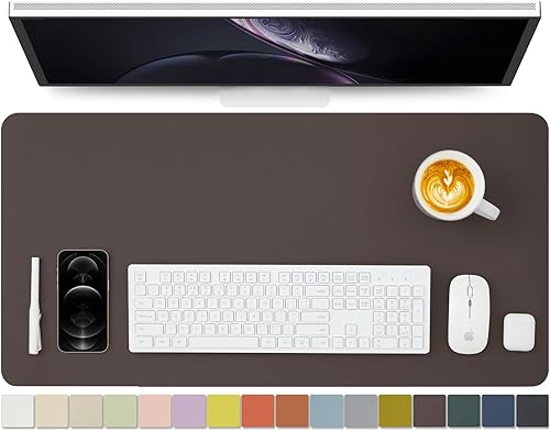 Miniatura 78 de Tapete de escritorio de piel antideslizante de poliuretano (PU), para organización de escritorio y accesorios, ideal para alfombrilla de mouse y de