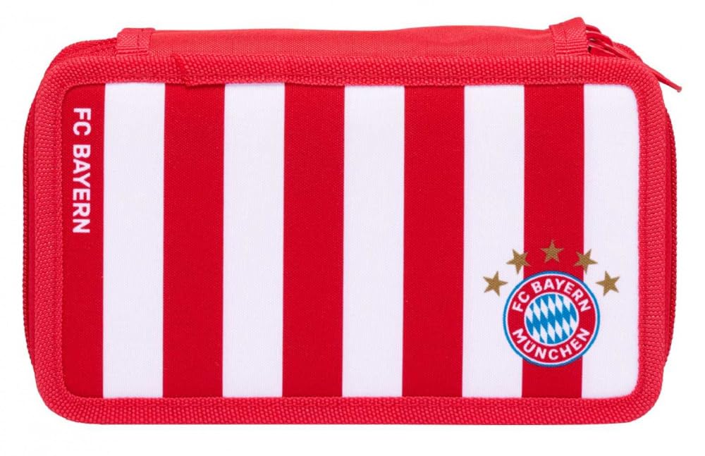 FC Bayern München Doppeletui - Streifen - gefüllt Federmappe rot-weiß FCB
