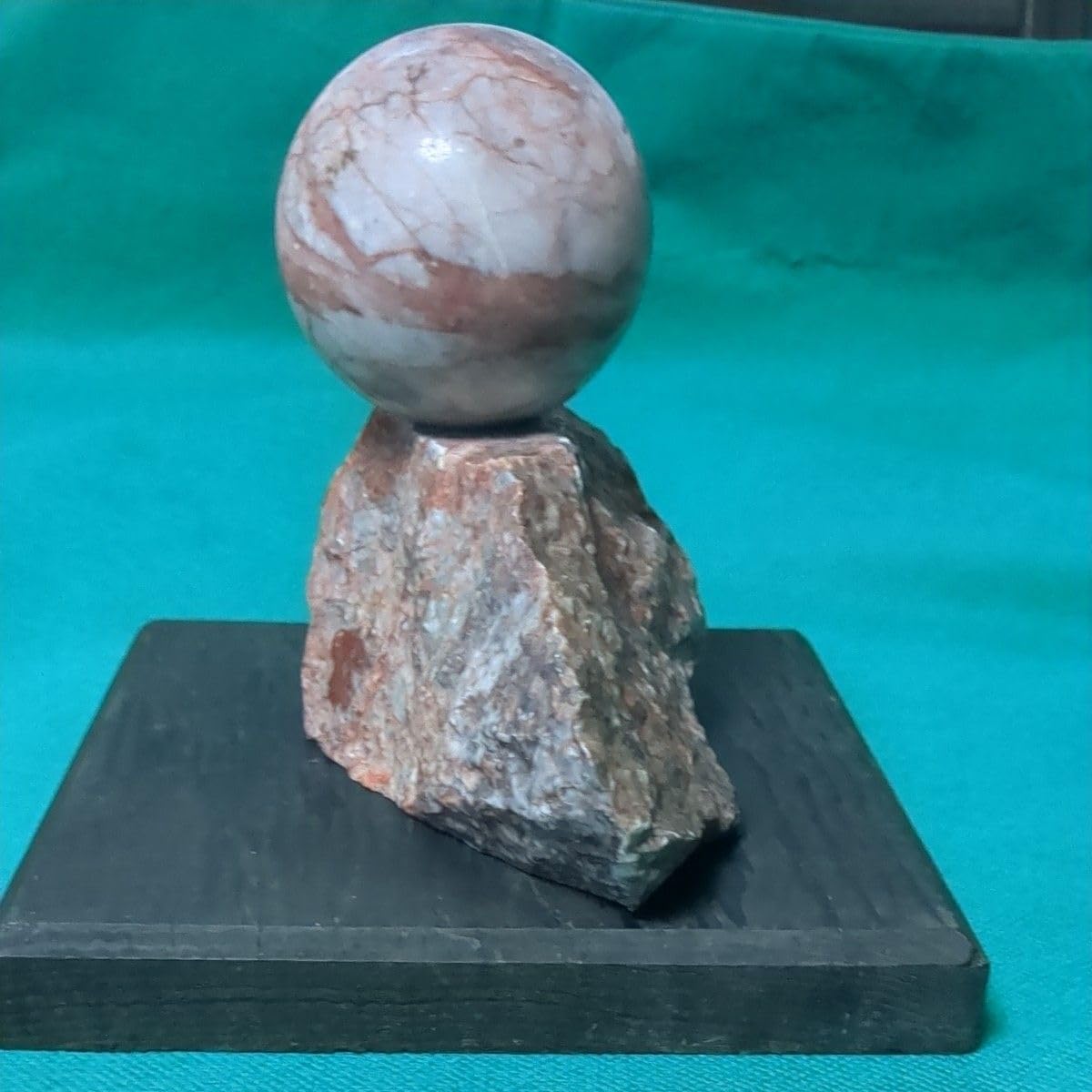 水石 鑑賞石 天然石 自然石 黒石 魚野川 新潟 木製台座付き 水石 天然石 約