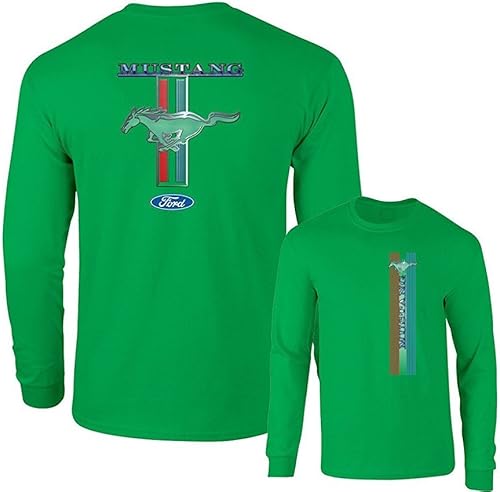 Miniatura 7 de Ford Mustang Pony Racing Stripe 5.0 Muscle Shelby Camiseta de manga larga con estampado delantero y trasero