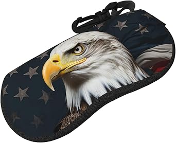 American bald eagle Sunglasses Case Ultra Light Zipper Glasses Case Travel Eyeglass Soft Cases Eyeglasses Pouch