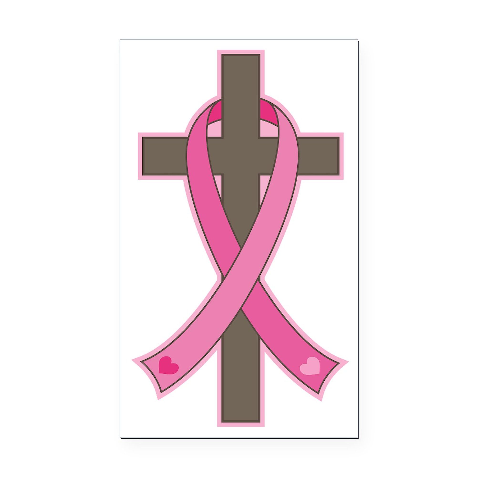 CafePress Breast Cancer Cross Rectangle Car Bumper Magnet