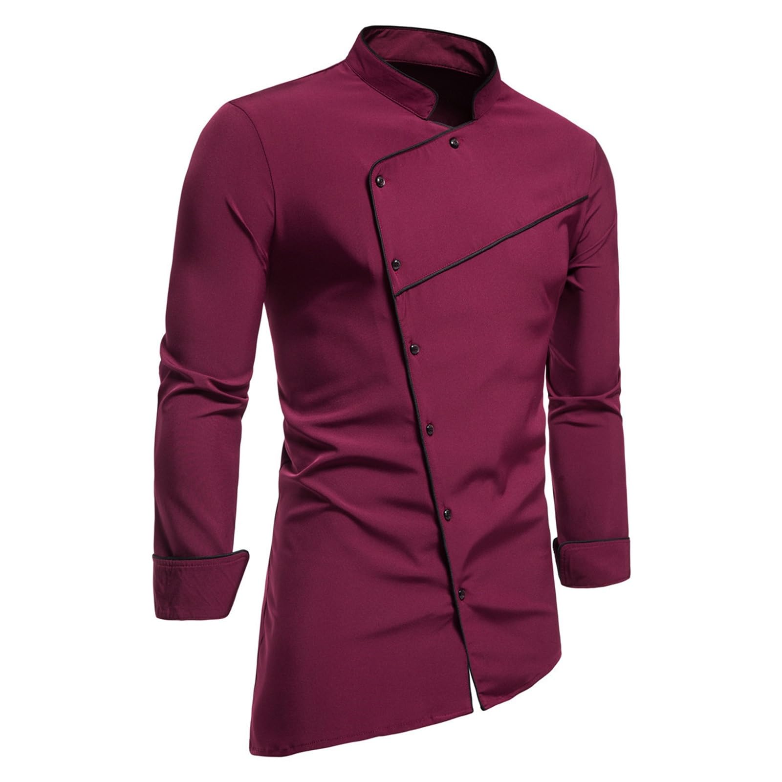 Set uniforme da cucina da uomo con colletto alto, giacca da chef, set con pantaloni da cucina, giacca da cucina, hotel cafe, abbigliamento da lavoro, camicette uniformi, camicia a maniche