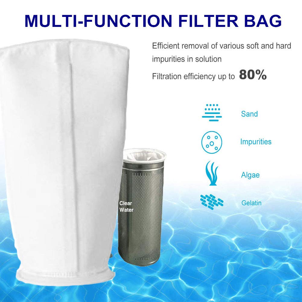 Filzfilterbeutel, 1 Mikron 17,8 cm Ring, 43 cm lang, 2 Stück, 1 Micron 7 x 17 inch