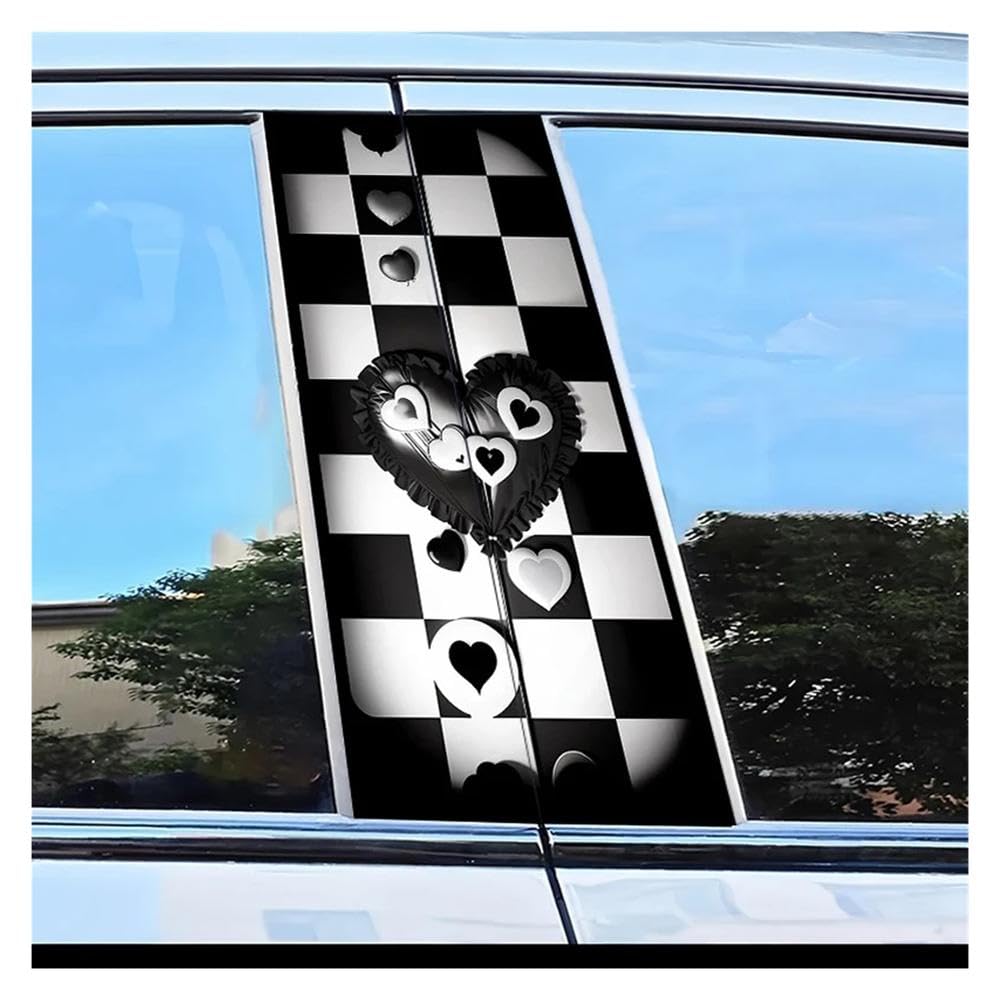 Body Parts 2pcs Car Window Pillar Stickers Heart Scratch Protection