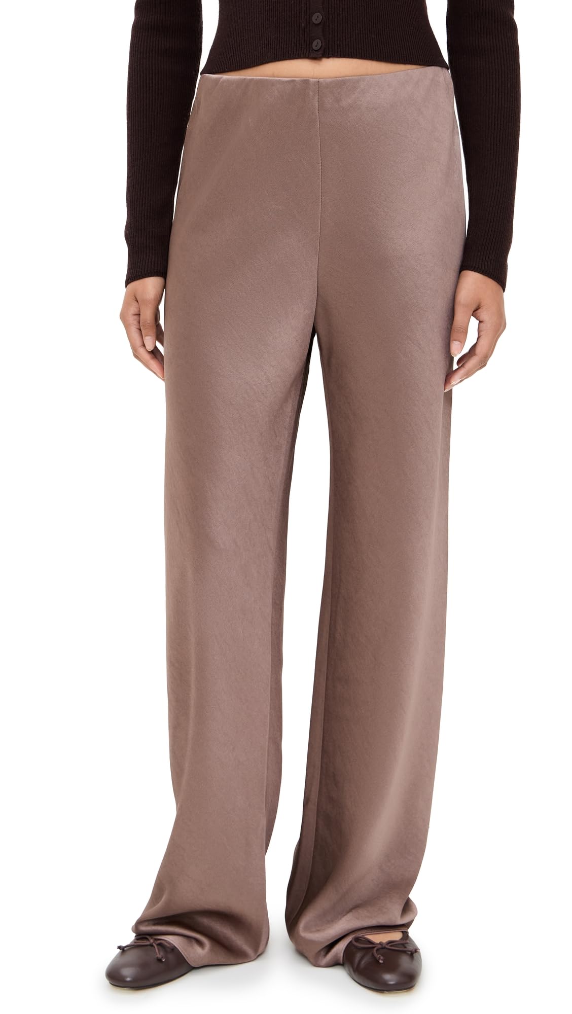 Vince Womens High Waist Fluid Satin Bias Pants