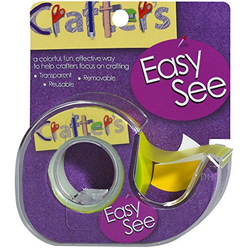 Lee Products Crafter's Easy See Removable Craft Tape, 0.5-Inch x 720-Inch, Yellow