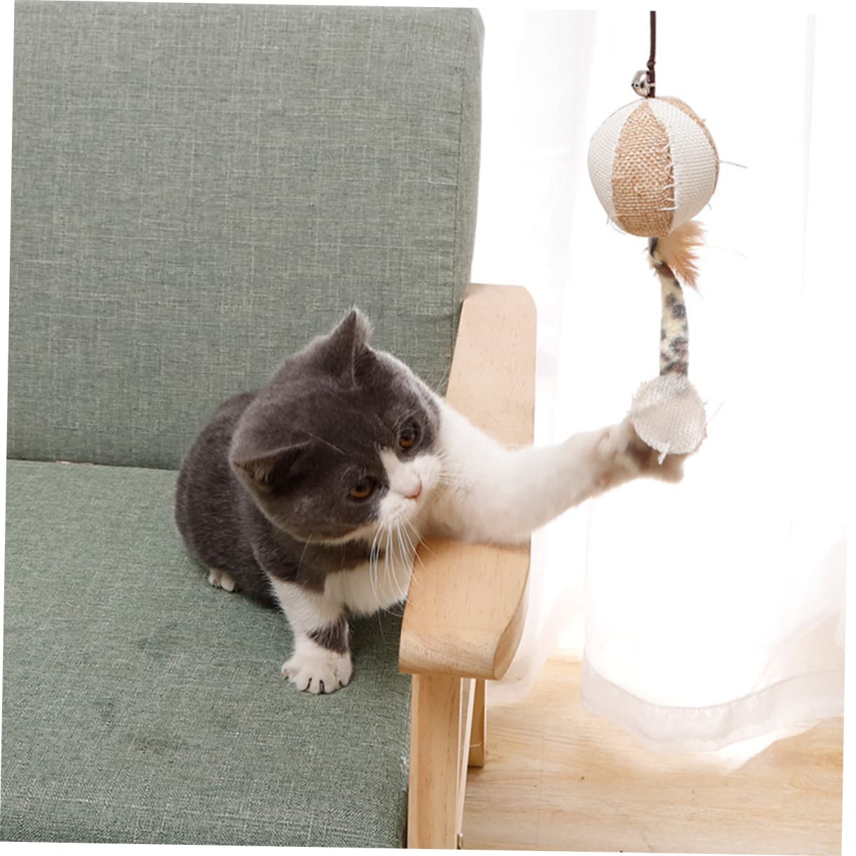 Jouets pour Chats, Lot de 12 Jouets interactifs avec Pendentif en Peluche et Clochette for Animaux Compagnie, for Garder Votre Chat Actif